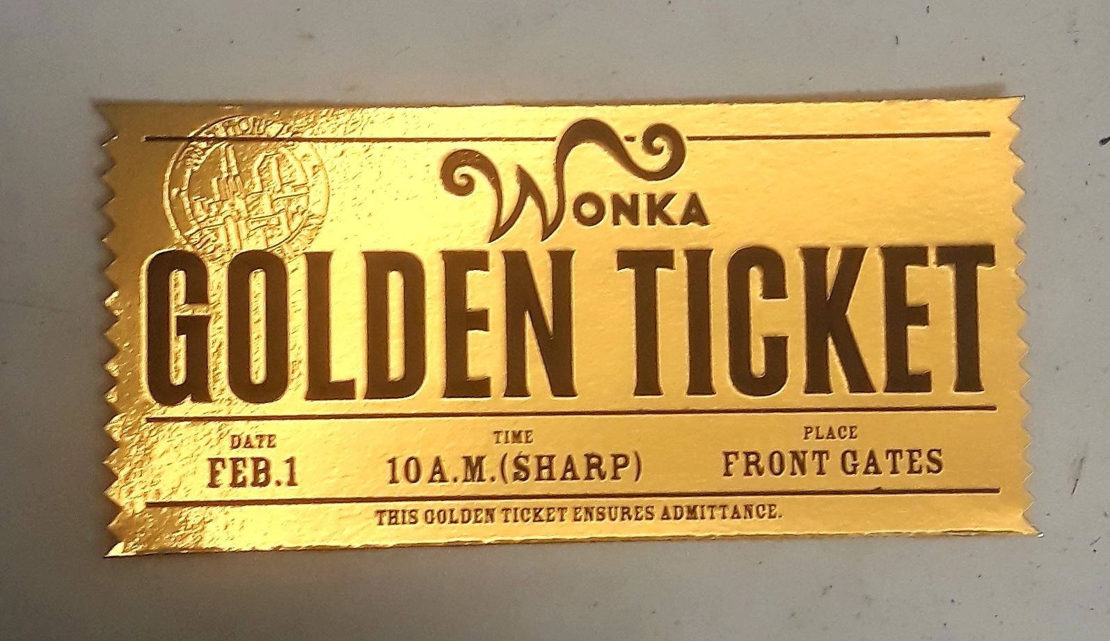 Wonka chocolate bars with golden ticket